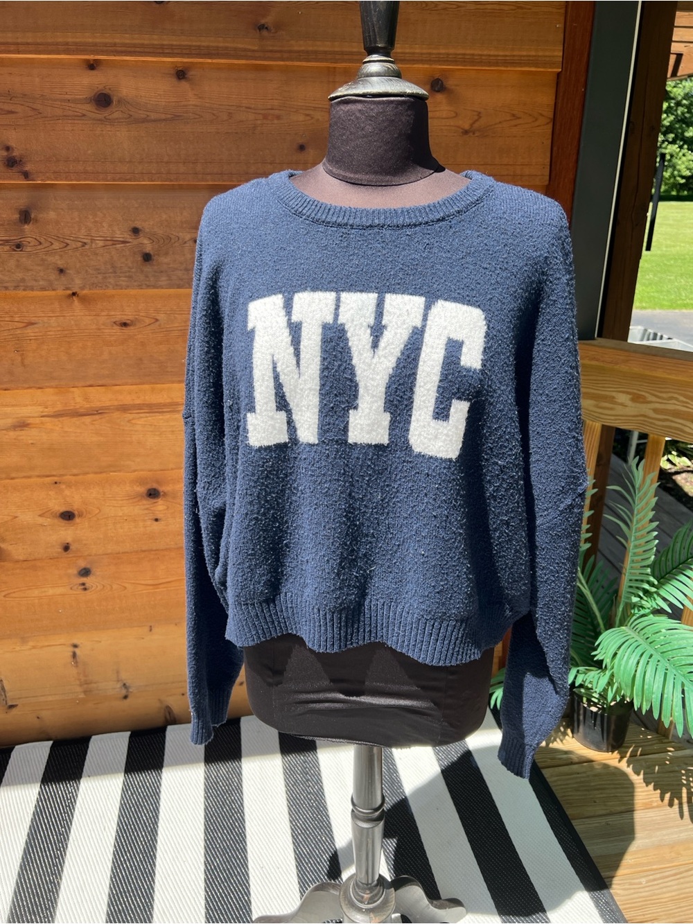 No Boundaries NYC Navy Knit Sweater - Women